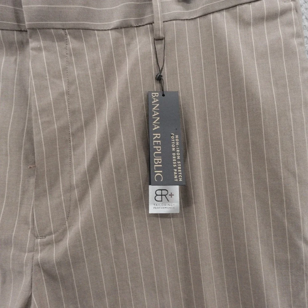 Banana Republic Dress Pants 42x30‎ Brown Mens Pinstripe Business Casual Career